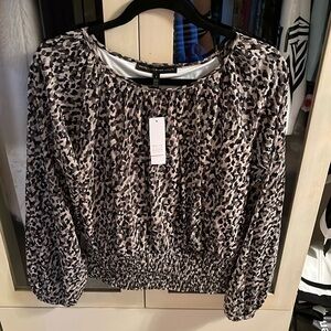 NWT! White House Black Market Smocked Mesh Top